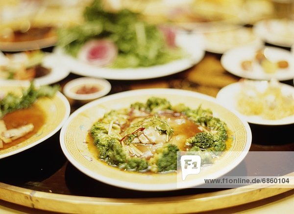 Abendessen  Teller  Peking  Hauptstadt  abalone  Seeohr  Haliotis  Meerohr  China  Tisch