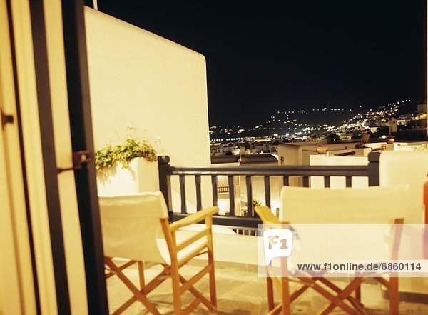 Nacht  Balkon  Ansicht  Griechenland  Mykonos