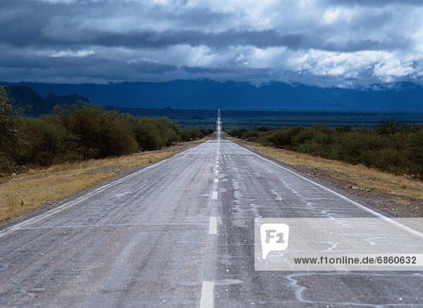 A Country Road Leading Towards the Mountains. Argentina  South America