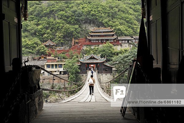 führen  Tradition  Gebäude  chinesisch  Brücke  China  Sichuan