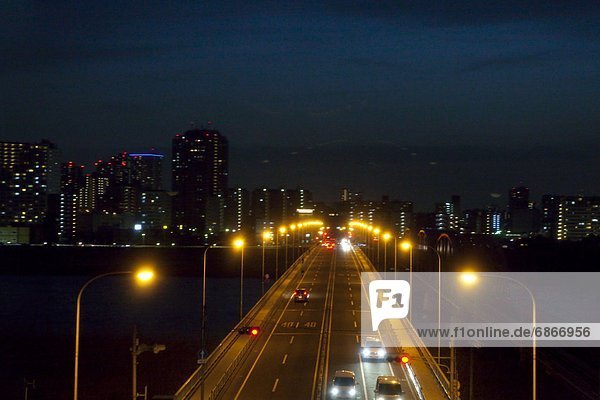 Bridge Over Sumida River at Night