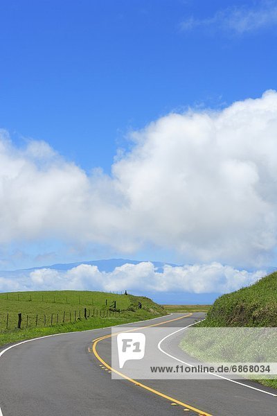 Winding Road and Blue Sky  Hawaii  USA