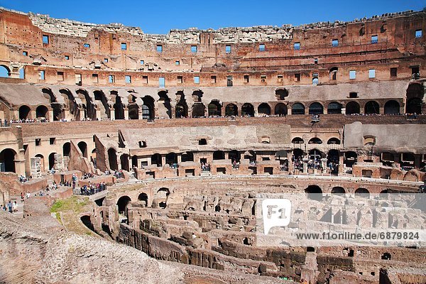The amphitheatre of the Colosseum  Rome  Lazio  Italy  Europe