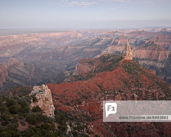 Vereinigte Staaten von Amerika  USA  Nordamerika  Arizona  Grand Canyon Nationalpark  Berg  zeigen  UNESCO-Welterbe  Abenddämmerung  North Rim
