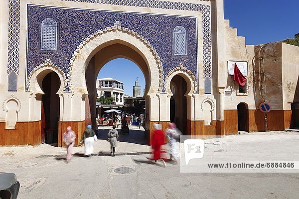 Nordafrika  Fès  Fez  blau  Eingang  Afrika  Fes  Marokko  Souk