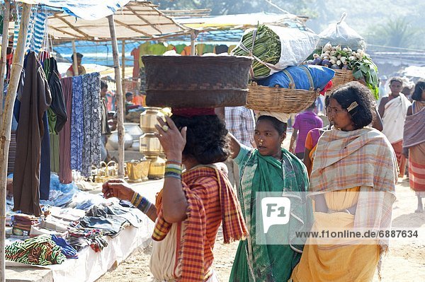 Frau  kaufen  Volksstamm  Stamm  Asien  Indien  Markt  Orissa