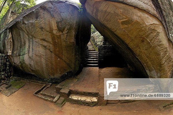 Second boulder entrance  Sigiriya Lion Rock Fortress  Sigiriya  UNESCO World Heritage Site  Sri Lanka  Asia