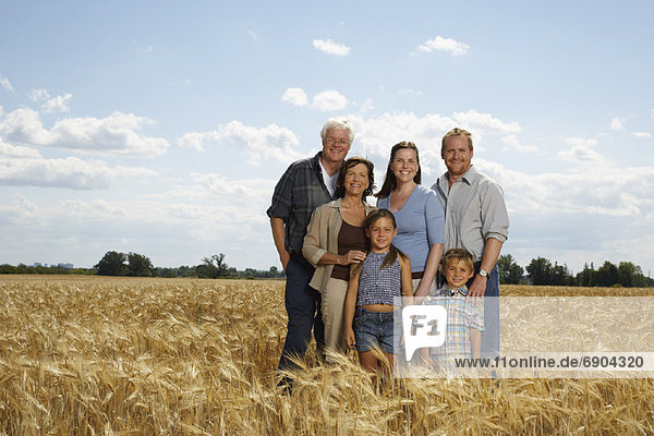 Portrait of Family in Grain Field