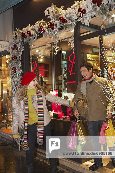 Couple Christmas Shopping