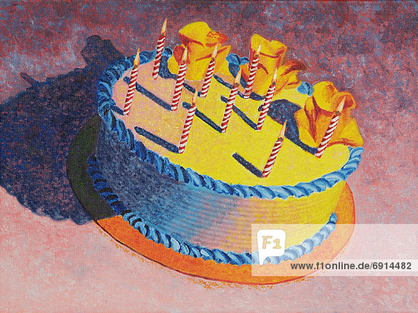 Illustration  Geburtstag  Kuchen