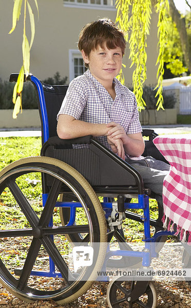 Portrait of Boy in Wheelchair