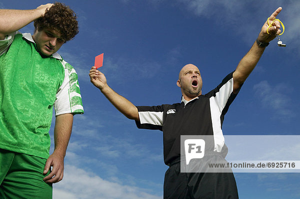 Soccer Player Getting Red Card