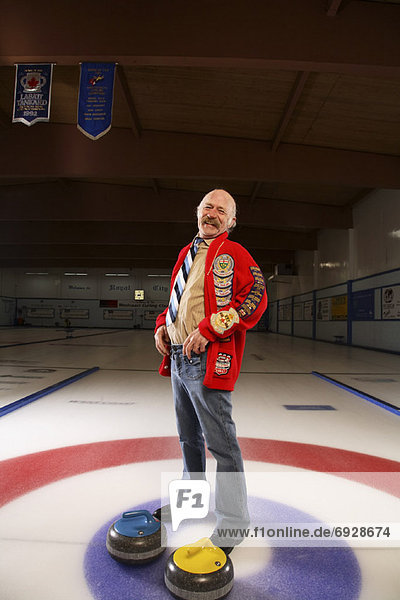 Portrait of Man in Curling Arena