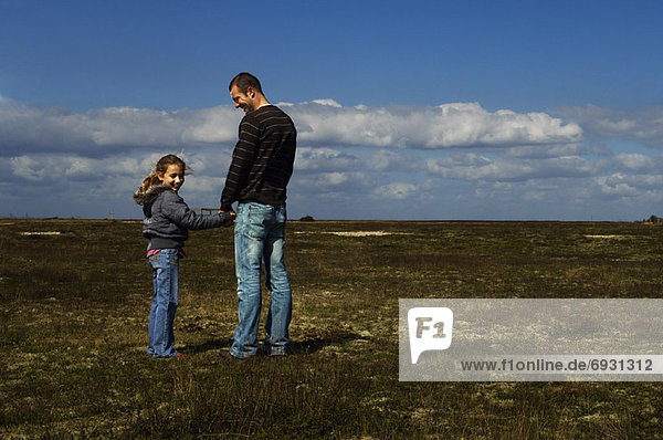 Father and Daughter Outdoors