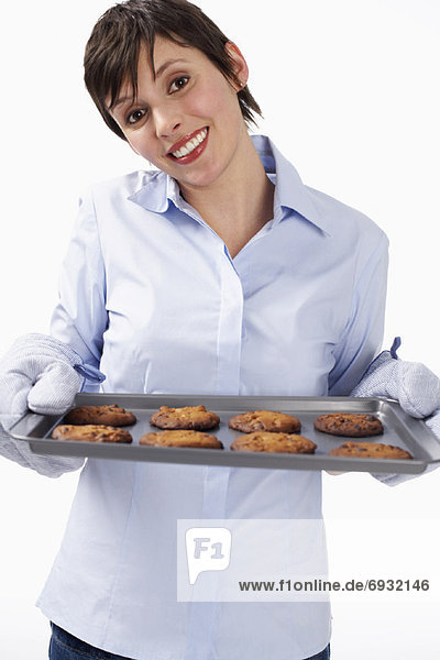 Portrait Frau halten Keks