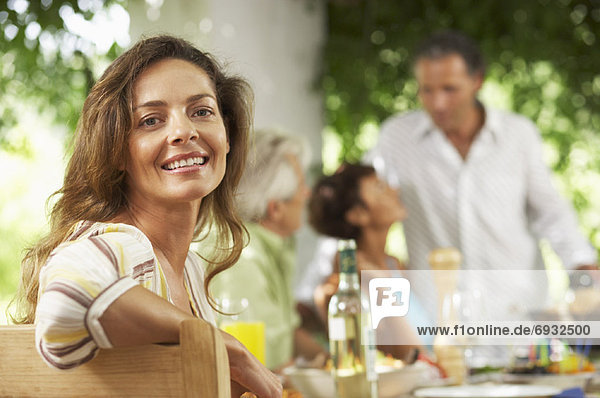 Woman Dining Outdoors