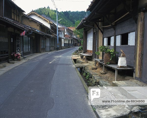Rows of Houses in the Old Town. Ota City  Shimane Prefecture  Japan