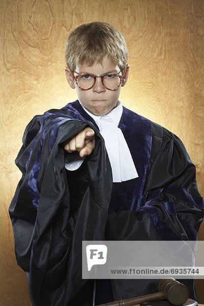 Portrait of Boy Dressed as Judge