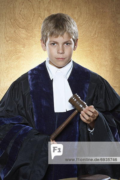 Portrait of Boy Dressed as Judge