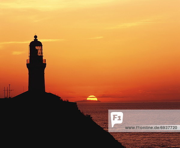 Sunset silhouette of Omaezaki Lighthouse  Omaezaki  Shizuoka Prefecture  Japan