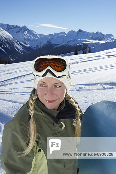 Frau Snowboarden