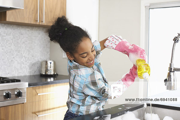 waschen Essgeschirr Mädchen