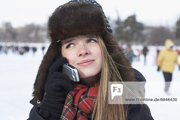 Teenaged Girl Talking on Cellular Phone