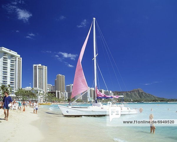 Vereinigte Staaten von Amerika  USA  Hawaii  Waikiki Beach