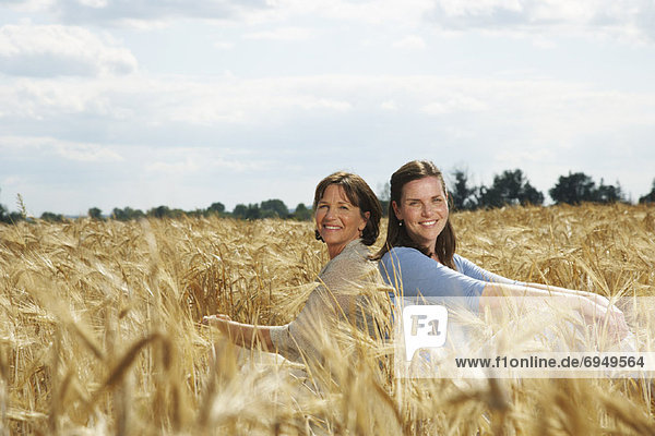 Mother and Daughter in Grain Field