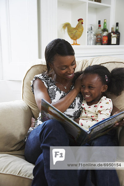 Mother and Daughter Reading Book