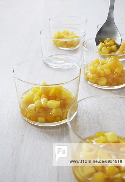 Vorbereitung  Dessert  Mango