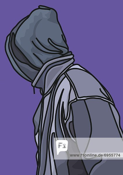Mann Illustration Kapuzenjacke