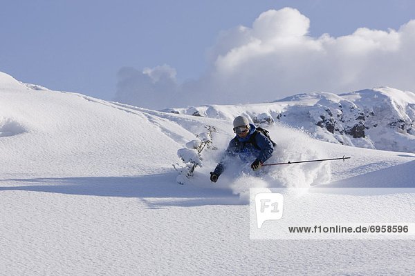 Telemark Skiing  Furano  Hokkaido  Japan