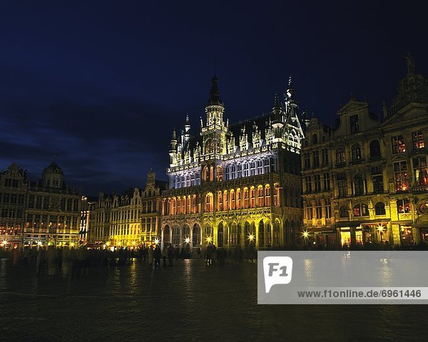 Grand Place in the night  long exposure  Brussels  Belgium