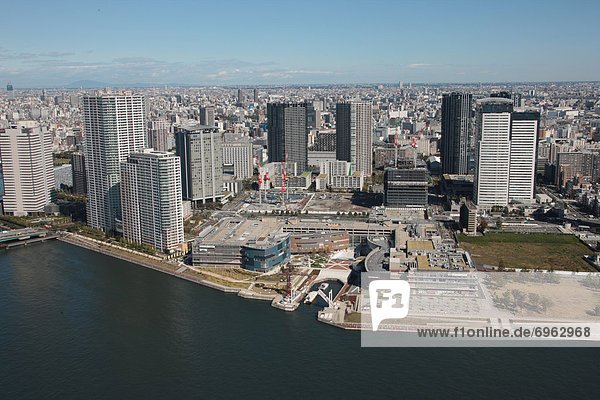 Aerial view of Toyosu  Koto ward  Tokyo Prefecture  Honshu  Japan