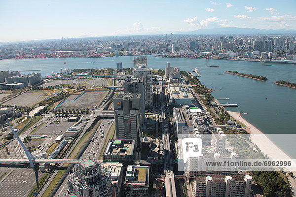 Aerial view of Ariake  Koto ward  Tokyo Prefecture  Honshu  Japan