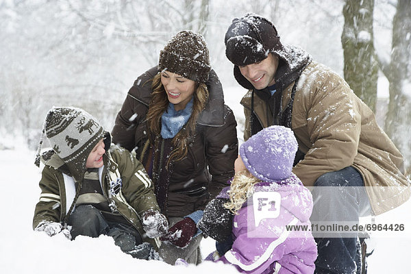 Family Outdoors in Winter