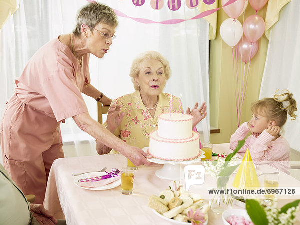 Woman Celebrating Birthday in Seniors Residence