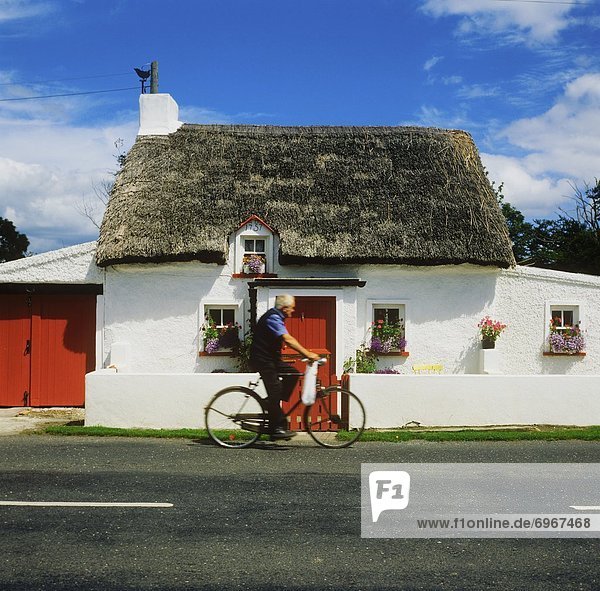 Profil  Profile  Mann  fahren  frontal  Fahrrad  Rad  Seitenansicht  Landhaus  County Kilkenny