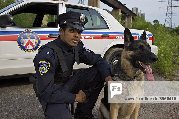 Portrait of Police Officer With Police Dog