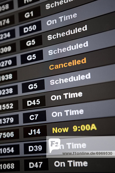 Anzeigetafel Der Abflugzeiten Am Flughafen Final Call Closed Boarding