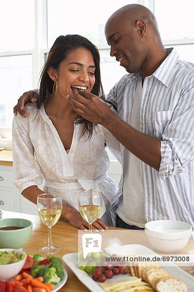 Portrait of Couple Eating