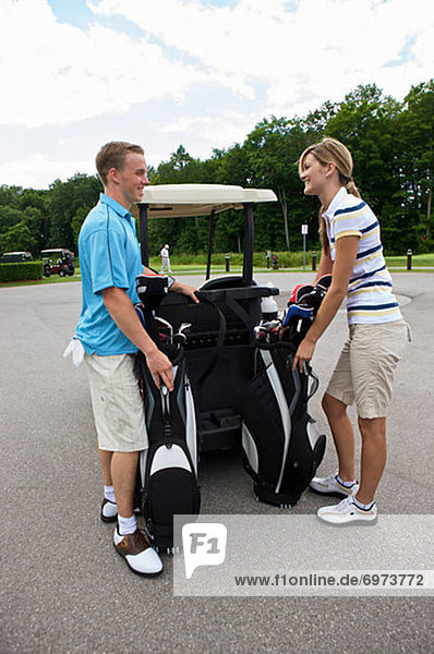 Couple at Golf Course  Burlington  Ontario  Canada