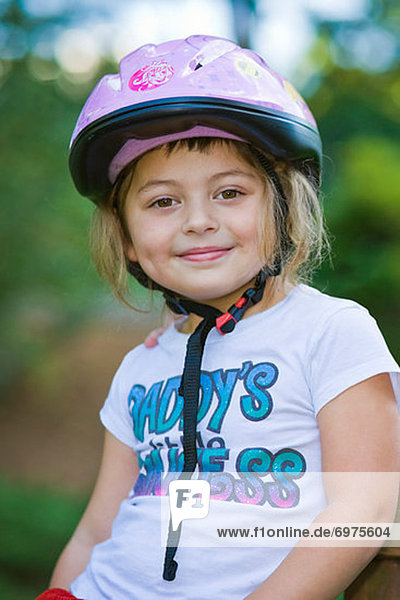 Girl Wearing Bike Helmet