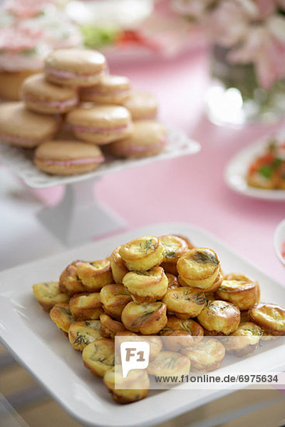 Party Buffet  Cheese and Dill Puffs  Meringue Cookies