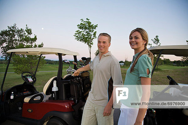 Couple on Golf Course  Burlington  Ontario  Canada