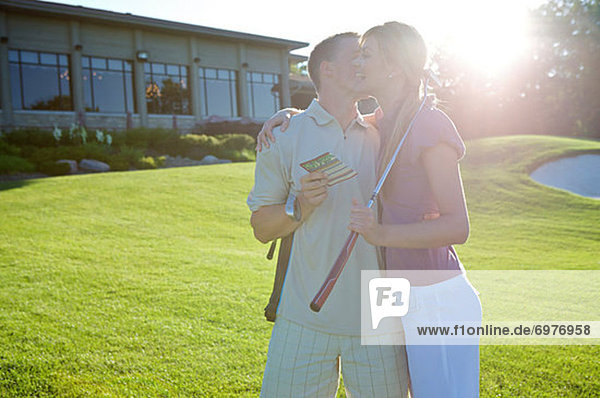 Couple at a Golf Course  Burlington  Ontario  Canada
