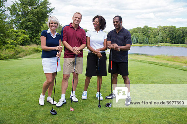Gruppenporträt Golfspieler
