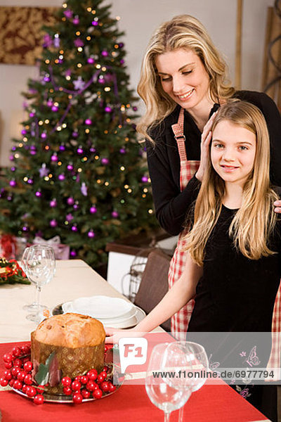 Abendessen Tischset Weihnachten Tochter Tisch Mutter - Mensch
