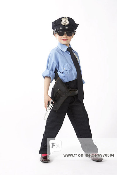 Girl Dressed as Police Officer